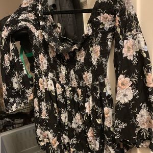 Floral off the shoulder blouse with bell sleeves